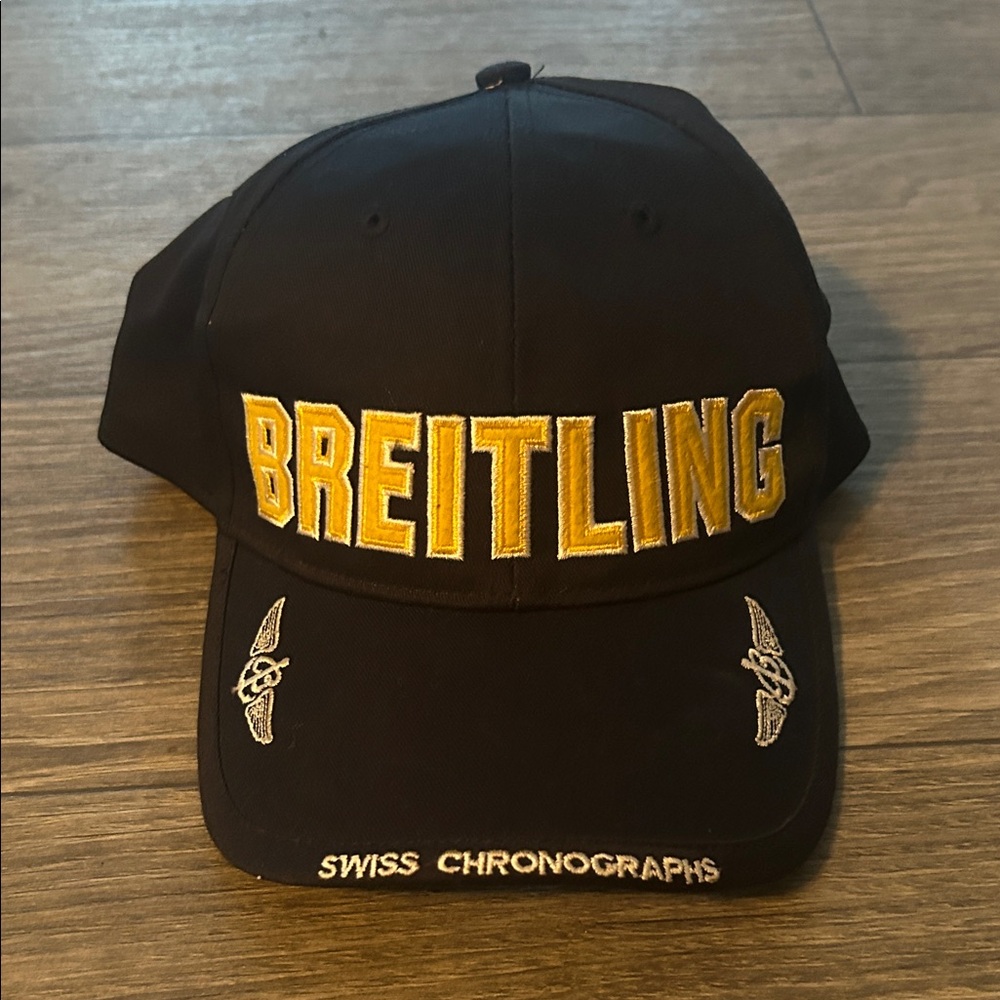 Vintage Breitling Navy Cap with Yellow and White Embroidery